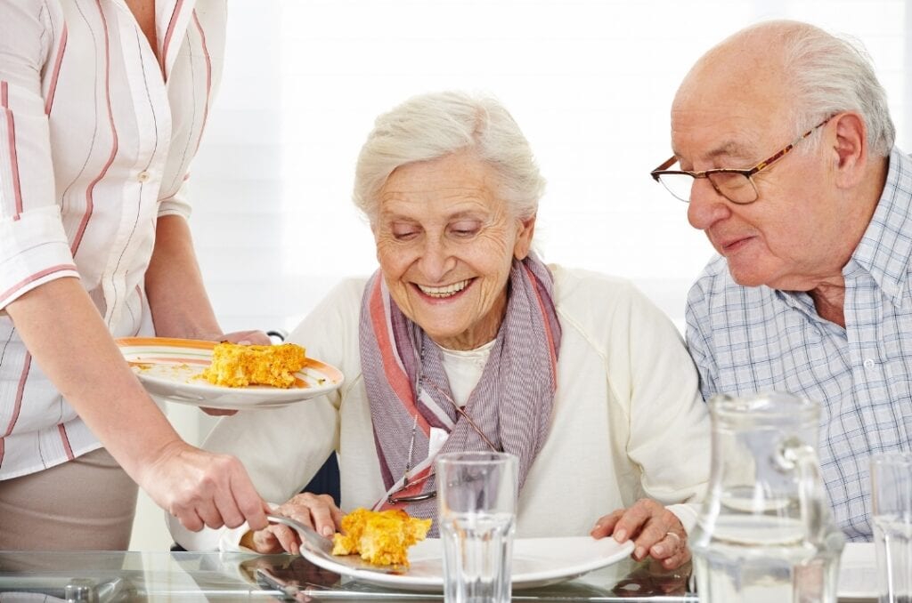 senior citizens socializing